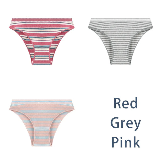 3PCS/Set  Striped Panties Underwear - VOLDRI