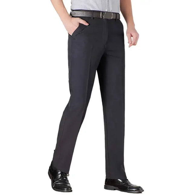 Men's Casual Business Suit Pants Men Mid Full Length Soft Trim Brand Work Trousers Regular Straight Black Gray Large Size 28-40 -   | Stylish & Elegant Fashion by Voldri