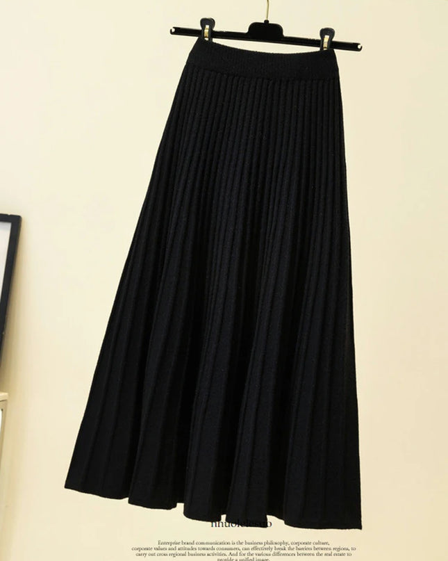 Thick Pleated Long Skirt - VOLDRI