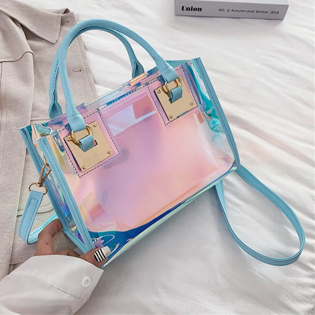 Laser PVC Jelly Tote Handbag - VOLDRI