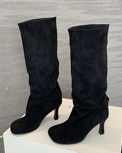 Square Toe Knee High Boots - VOLDRI