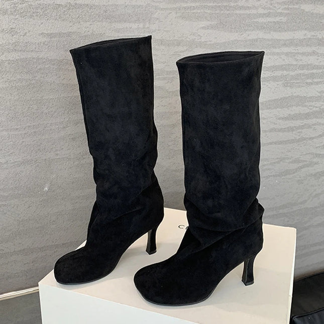 Square Toe Knee High Boots - VOLDRI