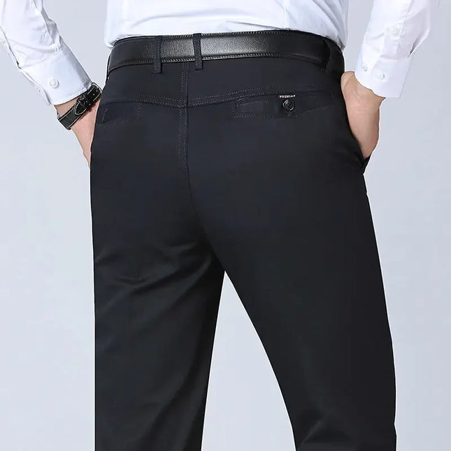 Men's 100% Cotton Autumn Thick Summer Thin Trousers Fashion Cargo Pants Smart Casual Solid Khaki Gray Brand Suit Pants KOACUS -   | Stylish & Elegant Fashion by Voldri