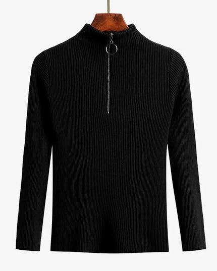 Knitted Half Turtleneck Sweater - VOLDRI