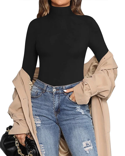 Turtle Neck Tops  Bodysuit - VOLDRI