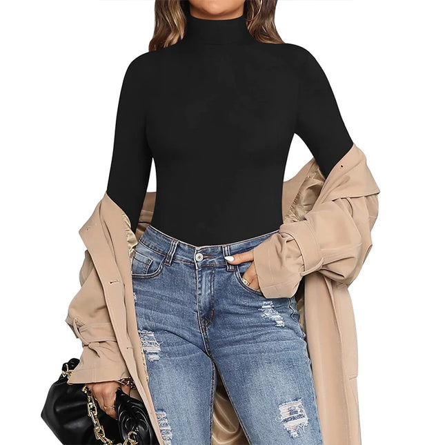 Turtle Neck Tops  Bodysuit - VOLDRI