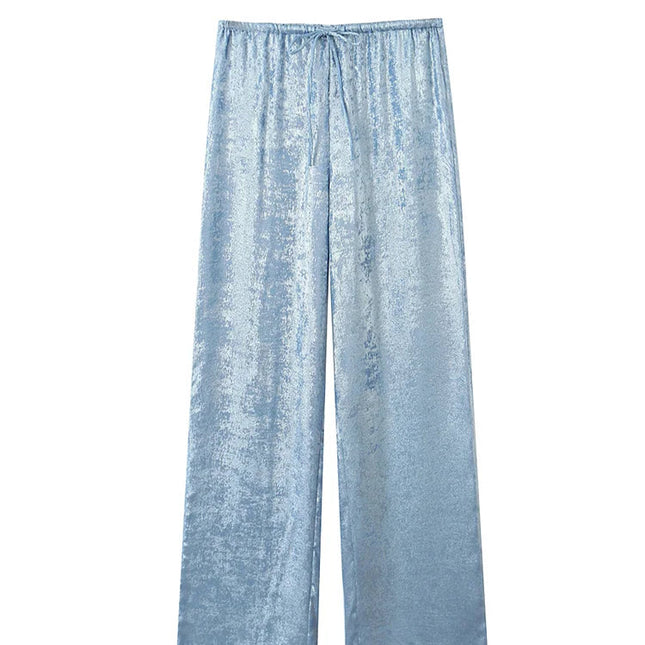 Vintage Chic Satin Pants - VOLDRI