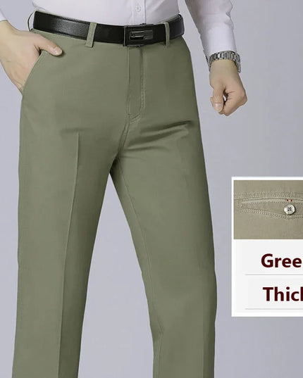 Voldri 100% Cotton Men's Casual Trousers - High Waist, Straight Fit -   | Stylish & Elegant Fashion by Voldri