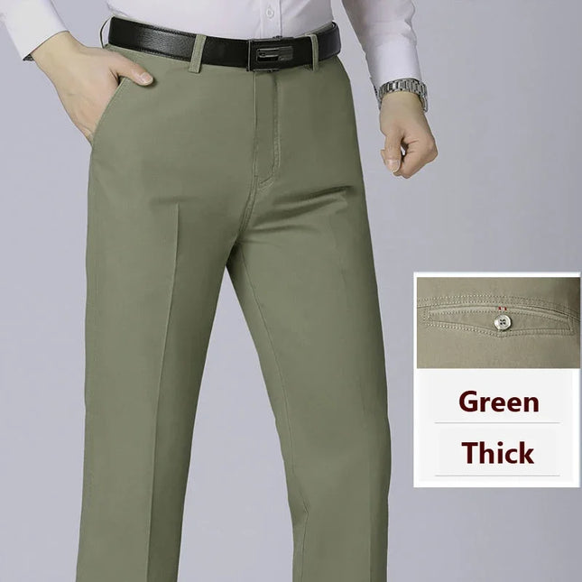 Voldri 100% Cotton Men's Casual Trousers - High Waist, Straight Fit -   | Stylish & Elegant Fashion by Voldri