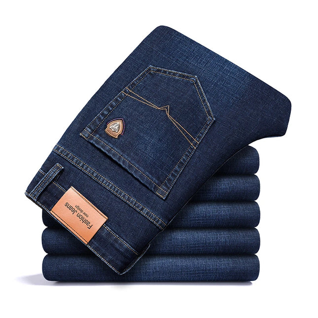 SHAN BAO Men's Stretch Denim Jeans - Classic Business Casual Fit -   | Stylish & Elegant Fashion by Voldri