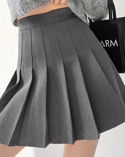 High Waist Pleated Skirt - VOLDRI