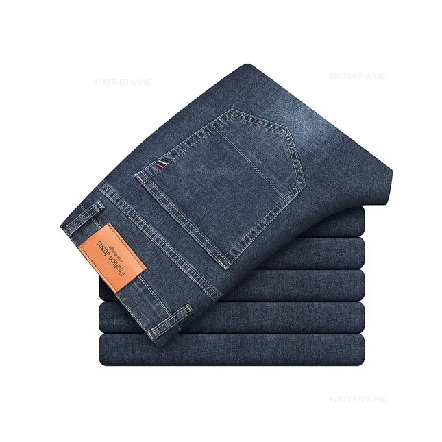 Voldri Men's Lightweight Cotton Stretch Jeans - Business Casual Fit -   | Stylish & Elegant Fashion by Voldri