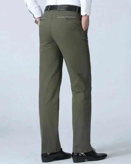 Men's Smart Business Office Pants 100% Cotton Autumn Thickened Summer Thin Solid Quick-Drying Brand Casual Work Trousers KOACUS -   | Stylish & Elegant Fashion by Voldri