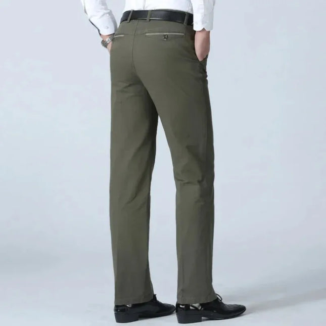 Men's Smart Business Office Pants 100% Cotton Autumn Thickened Summer Thin Solid Quick-Drying Brand Casual Work Trousers KOACUS -   | Stylish & Elegant Fashion by Voldri