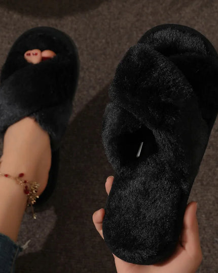 Fashion Leopard Print Fluffy Slippers