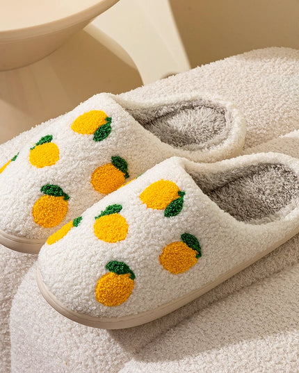 Fruit Slip Flat Cotton Shoes