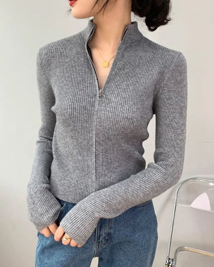 Knitted Long Sleeve Sweater - VOLDRI