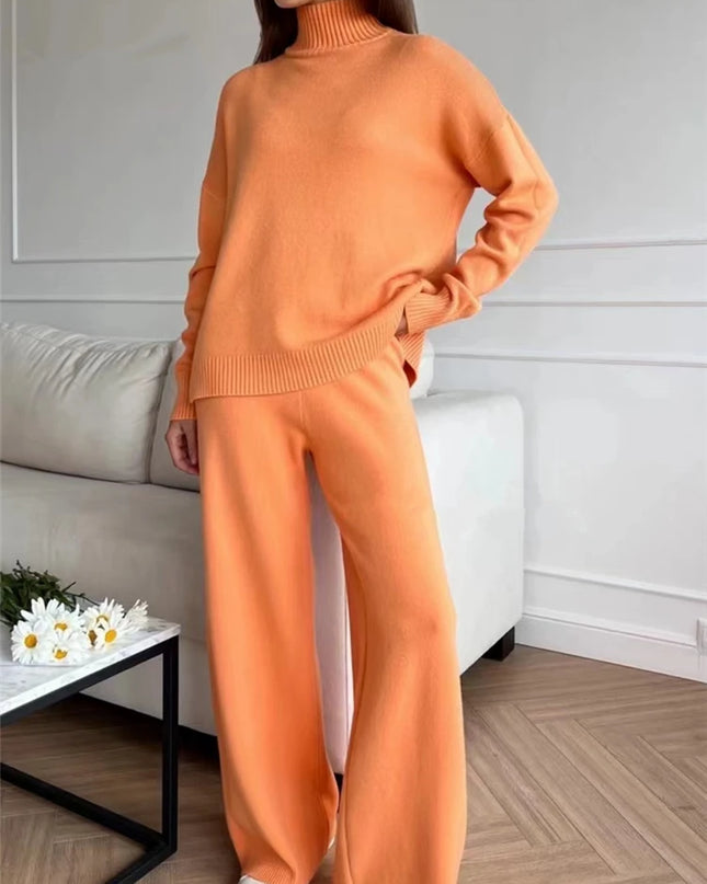 Knitted Tracksuit  Sweater  Pants Set