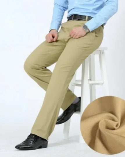 Voldri Men's Cotton Casual Pants - High Waist, Straight Loose Fit -   | Stylish & Elegant Fashion by Voldri