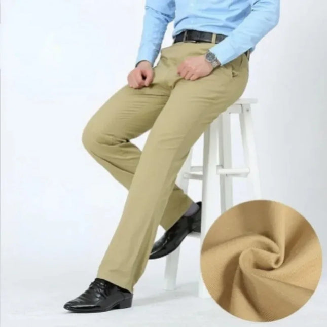 Voldri Men's Cotton Casual Pants - High Waist, Straight Loose Fit -   | Stylish & Elegant Fashion by Voldri