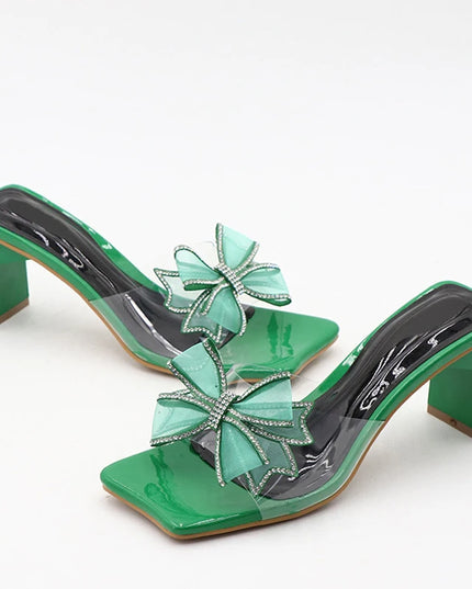 Transparent Crystal Bowknot  Slippers - VOLDRI