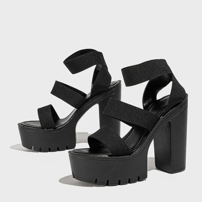 Punk Style Chunky High Heels - VOLDRI