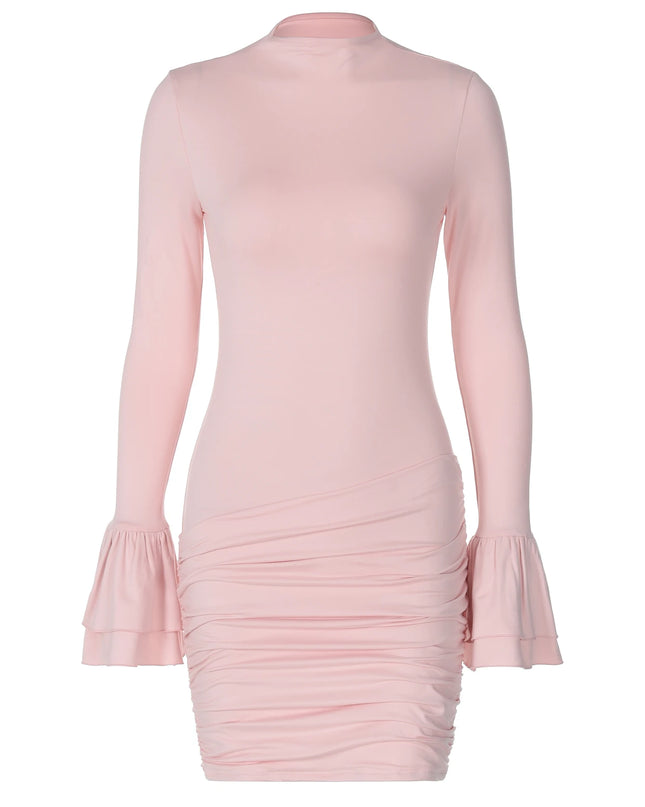 Bodycon Pink Mini Dress - VOLDRI