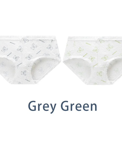 2PCS Bow Mid Waist Underpants Underwear - VOLDRI