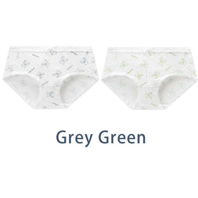 2PCS Bow Mid Waist Underpants Underwear - VOLDRI