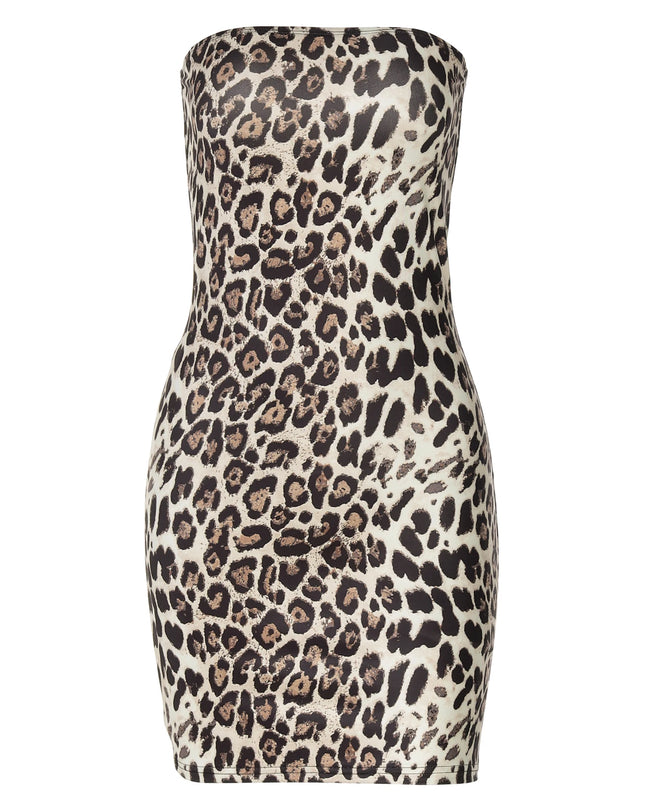 Leopard Print Bodycon Mini Dress - VOLDRI