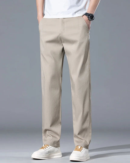 2026 Spring Summer Men's Lightweight Slim Straight Casual Pants Premium Lyocell Micro-elastic brand clothing youth thin trousers
