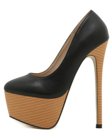 Woodiness Platform Pumps High Heels - VOLDRI