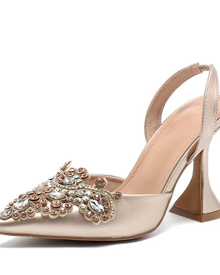 Crystal Rhinestone Pumps High Heels - VOLDRI