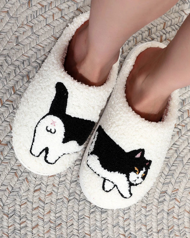 Pet Pattern Embroidery stuffed Slippers