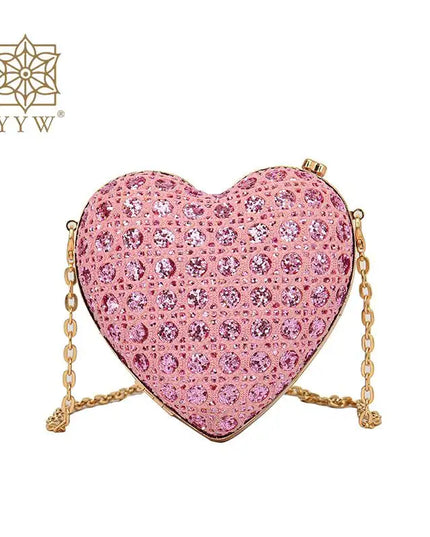 Rhinestone Love Heart Clutch - VOLDRI