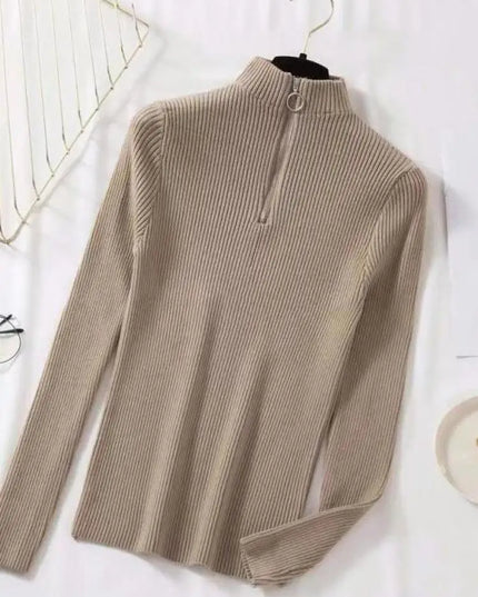 Knitted Half Turtleneck Sweater - VOLDRI