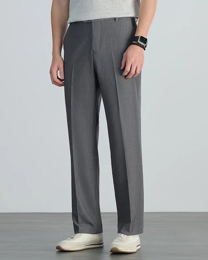 2026 summer brand business casual men's straight lightweight stretch trousers Classic simple high-waisted thin full length pants -   | Stylish & Elegant Fashion by Voldri