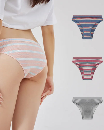 3PCS/Set  Striped Panties Underwear - VOLDRI