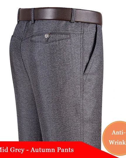 Voldri Men's Slim Fit Dress Pants - Grey Casual Business Trousers -   | Stylish & Elegant Fashion by Voldri