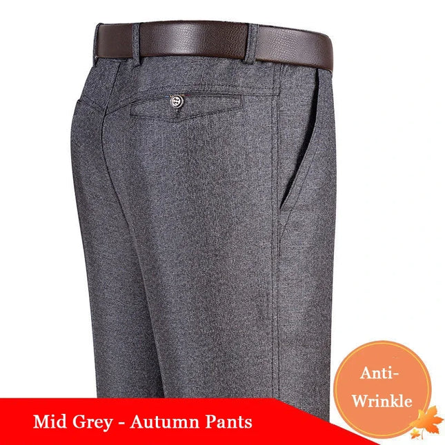 Voldri Men's Slim Fit Dress Pants - Grey Casual Business Trousers -   | Stylish & Elegant Fashion by Voldri