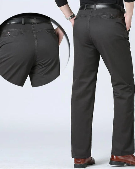 Men's Summer Thin Business Suit Pants Autumn Thick 100% Cotton Classic Casual Fashion Stretch Trousers Male Brand Clothes KOACUS -   | Stylish & Elegant Fashion by Voldri
