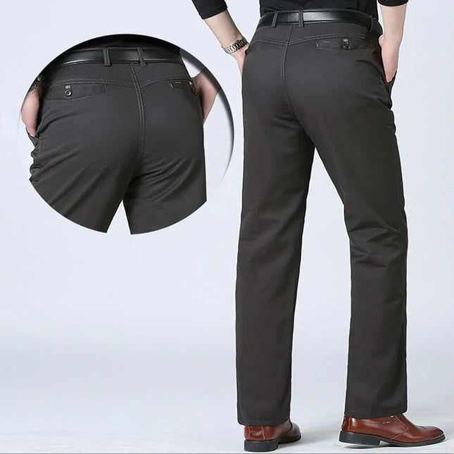 Men's Summer Thin Business Suit Pants Autumn Thick 100% Cotton Classic Casual Fashion Stretch Trousers Male Brand Clothes KOACUS -   | Stylish & Elegant Fashion by Voldri