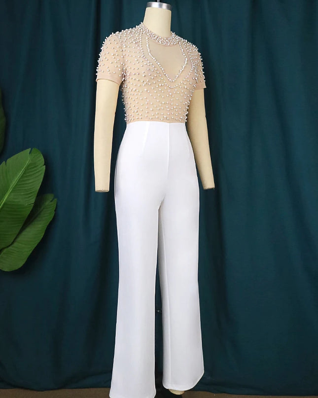 Beaded High Waist  Jumpsuit - VOLDRI