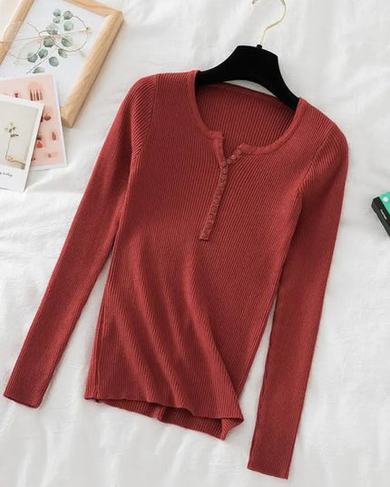 Basic Slim Sweaters Tops - VOLDRI