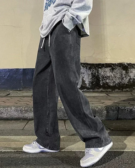 Voldri Men's Loose Straight Wide Leg Jeans - Korean Style Fashion