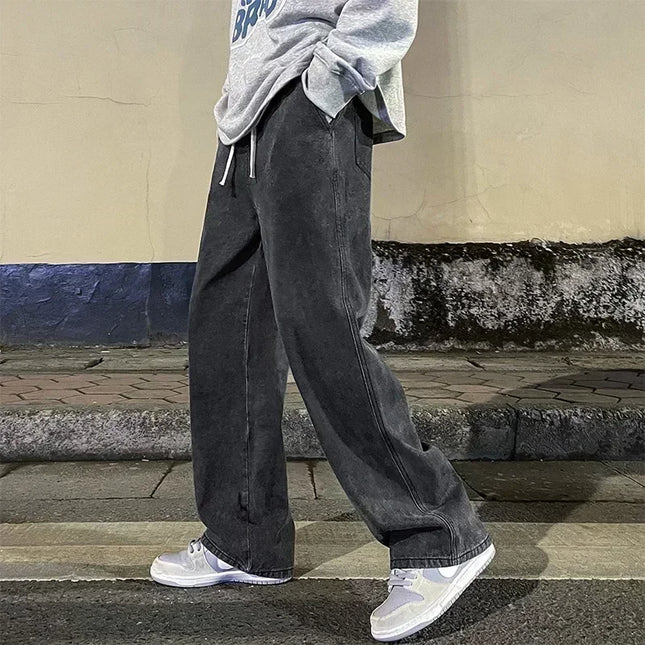 Voldri Men's Loose Straight Wide Leg Jeans - Korean Style Fashion -   | Stylish & Elegant Fashion by Voldri