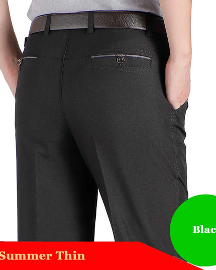 Voldri Men's Lightweight Business Pants - Gray & Black Casual Trousers -   | Stylish & Elegant Fashion by Voldri