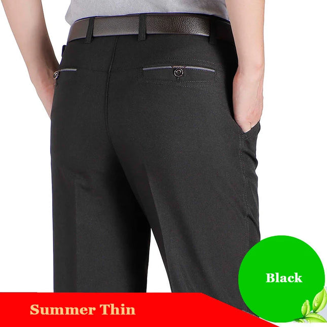 Voldri Men's Lightweight Business Pants - Gray & Black Casual Trousers -   | Stylish & Elegant Fashion by Voldri
