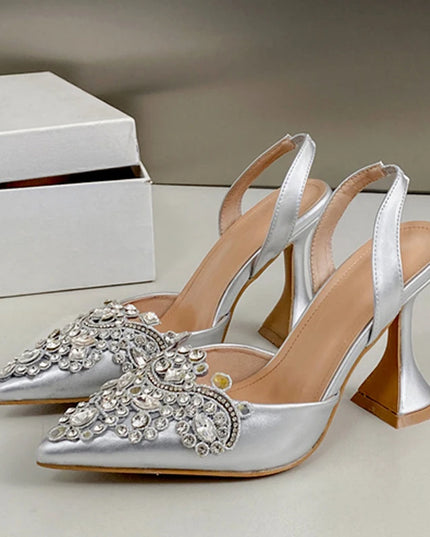 Crystal Rhinestone Pumps High Heels - VOLDRI