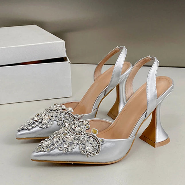 Crystal Rhinestone Pumps High Heels - VOLDRI